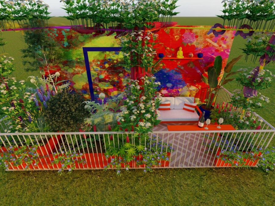 Indian Spice - Helyers of Hampshire Balcony Garden for RHS Chelsea 2027, 3D design